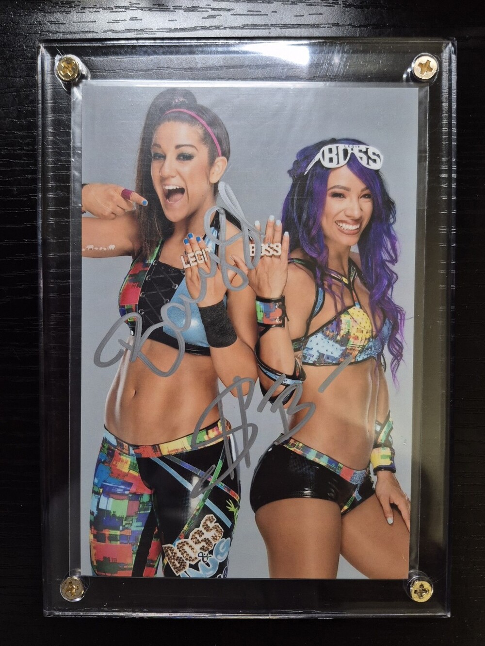 Bayley and Sasha Banks WWE Womans Wrestling Dual Hand siged Autographs W/ COA 🔥